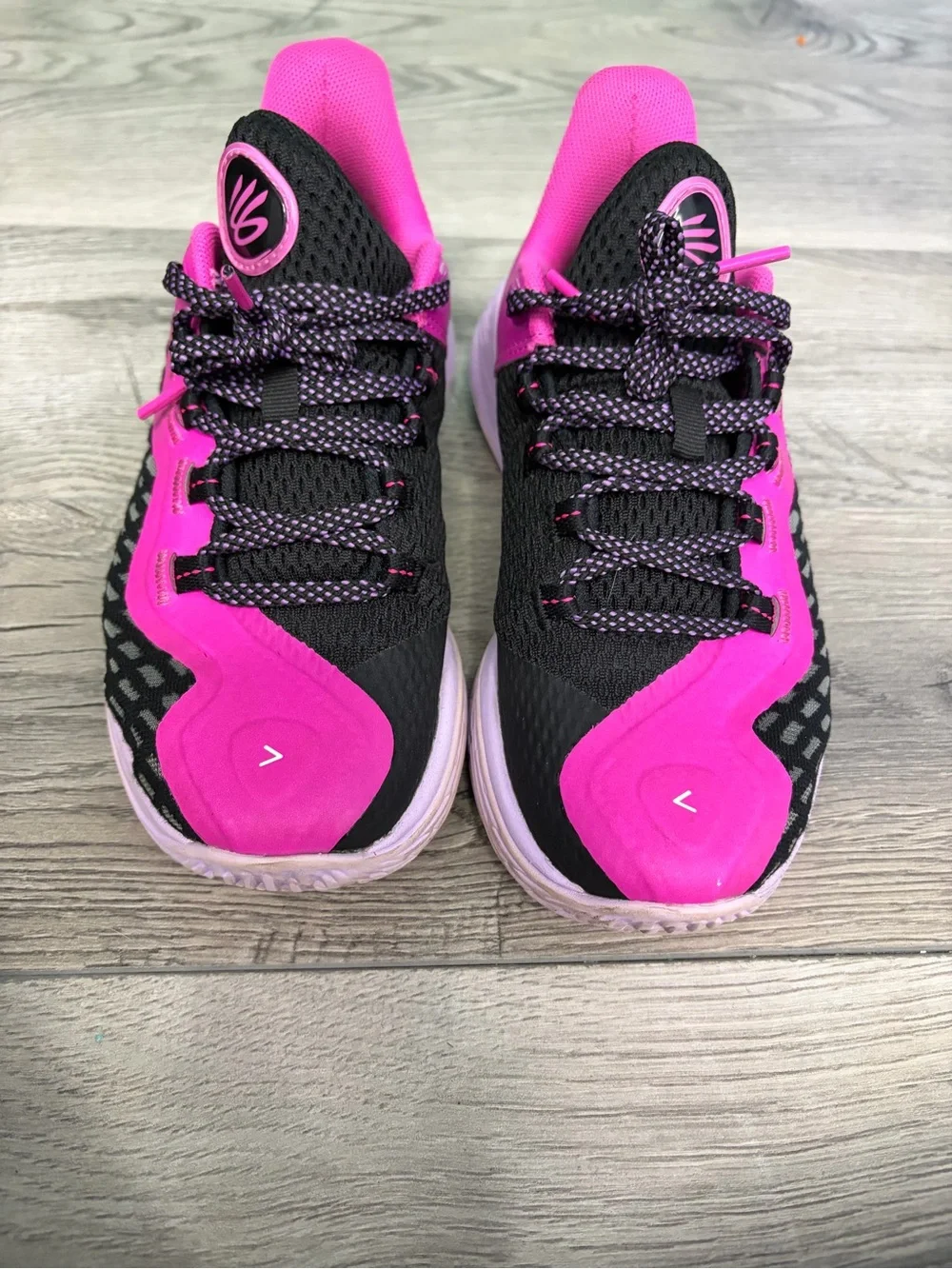 Under Armour Curry 11 'Girl Dad' Black and Hot Pink Athletic Sneakers